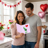 Valentine's Day Cartoon Character Feiertagskarte