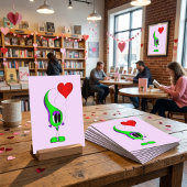 Valentine's Day Cartoon Character Feiertagskarte