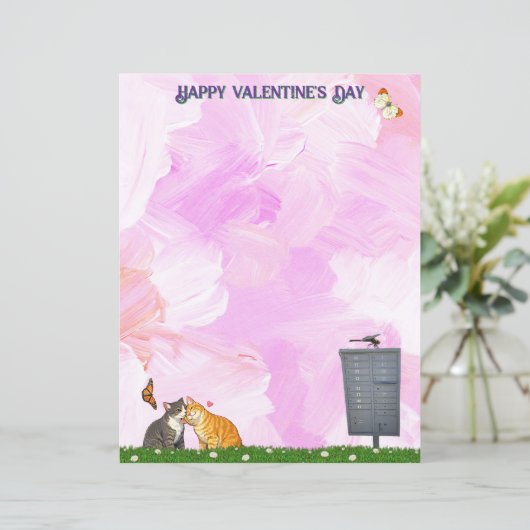 Valentine's Day - Cat, Butterfly, Dragonfly (Stehend Vorderseite)