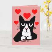 VALENTINE'S DAY CAT GREETING CARDS, PANDA KITTY KARTE (Gelbe Blume)