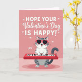Valentines Day Cat Piano Card Karte (Gelbe Blume)
