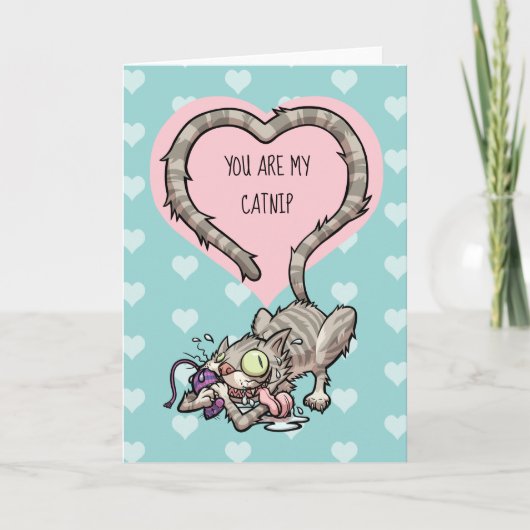 Valentine's Day Catnip Mouse Toy Funny Cat Karte (Vorderseite)