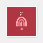 Valentine's Day Cheerful Red Pink Rainbow Hearts  Serviette (Vorderseite)