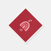 Valentine's Day Cheerful Red Pink Rainbow Hearts  Serviette (Ecke)