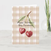 Valentine's Day Cherry Hearts Love Karte (Vorderseite)
