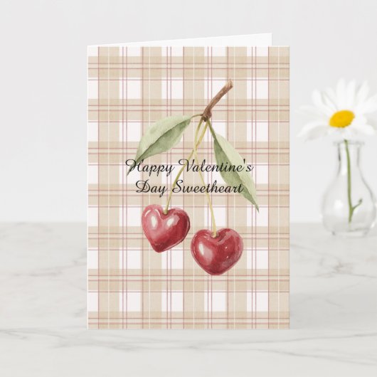 Valentine's Day Cherry Hearts Love Karte (Kleine Pflanze)