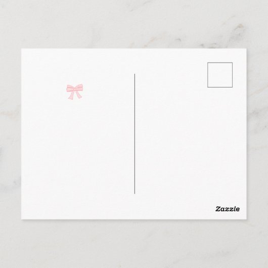 Valentine's Day Cherry on Top Coquette Stripes Postkarte (Rückseite)