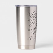 Valentines Day Cherub & Romantic Doodle Design Thermobecher (Rechts)