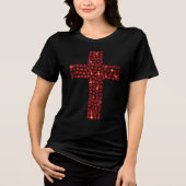 Valentine's Day Christian Cross Hearts Faith Tri-Blend Shirt (Vorderseite)