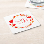 Valentine's Day Circle Design-25695 Rechteckiger Pappuntersetzer (angewinkelt)