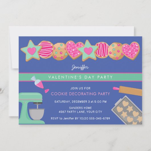 VALENTINE'S DAY COOKIE PARTY EINLADUNG (Vorderseite)