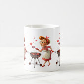 Valentine's Day Cooking Red Hearts Mugs Kaffeetasse (Mittel)