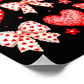 Valentines Day Coquette Bow Hearts Leopard Women G Poster (Ecke)