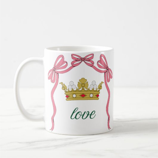 Valentine's Day Coquette Heart Bow Valentine's Kaffeetasse (Links)