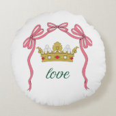 Valentine's Day Coquette Heart Bow Valentine's Rundes Kissen (Rückseite)