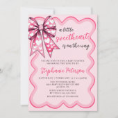 Valentine's Day Coquette Pink Bow Baby Shower Einladung (Vorderseite)