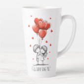 Valentines Day Couples Custom Anniversary Milchtasse (Rechts)