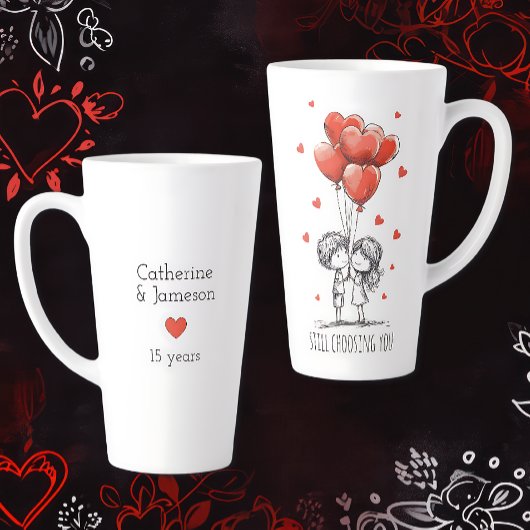 Valentines Day Couples Custom Anniversary Milchtasse