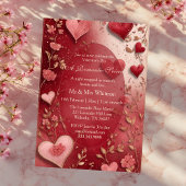 Valentines Day Couple's Romantic Soiree Red Hearts Einladung