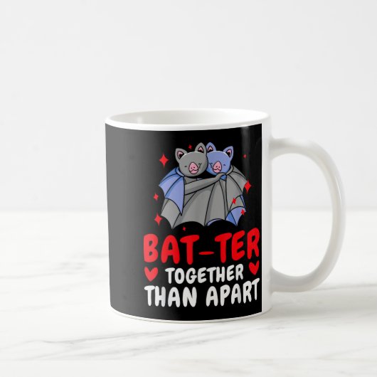 Valentine's Day Cuddling Cute Bats Couple Bat Vale Kaffeetasse (Rechts)