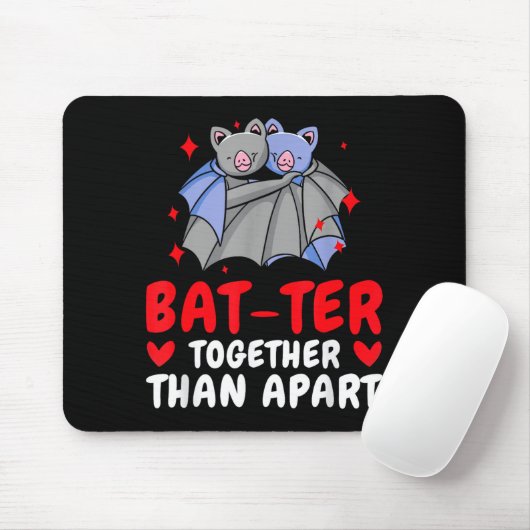 Valentine's Day Cuddling Cute Bats Couple Bat Vale Mousepad (Mit Mouse)