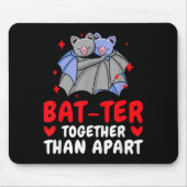 Valentine's Day Cuddling Cute Bats Couple Bat Vale Mousepad (Vorne)