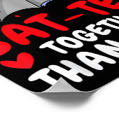 Valentine's Day Cuddling Cute Bats Couple Bat Vale Poster (Ecke)