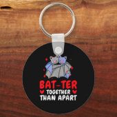 Valentine's Day Cuddling Cute Bats Couple Bat Vale Schlüsselanhänger (Vorderseite)