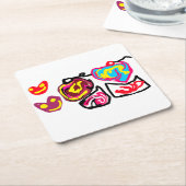 valentine's day cupcakes rechteckiger pappuntersetzer (angewinkelt)