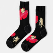 Valentine's Day Cupid Crew Socks Socken (Linkes Detail)