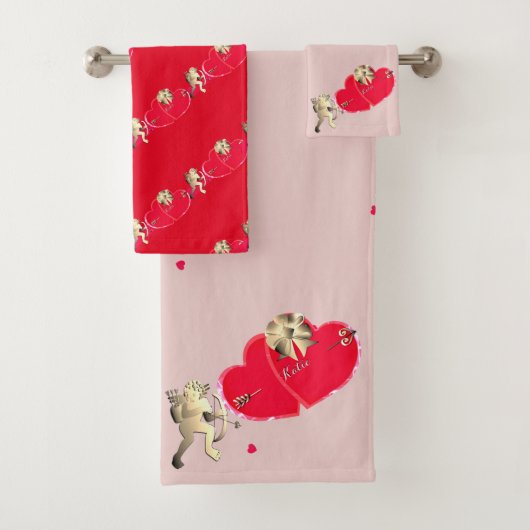 Valentine's Day Cupid's Hearts Bath Handtuch Set (Insitu)