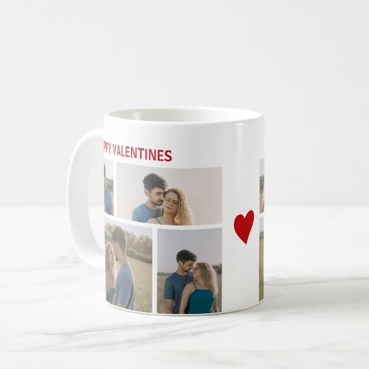 Valentines Day Custom 4 Photos Kaffeetasse (Vorderseite Links)