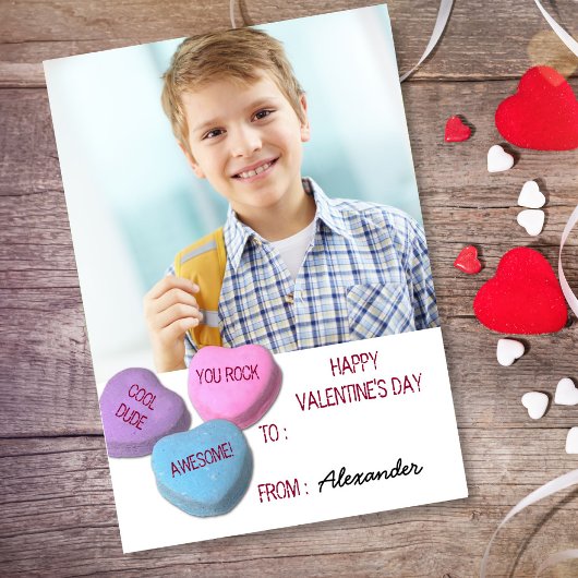 Valentine's Day Custom Candy Heart Foto Einladung