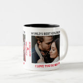 Valentine's Day Custom Foto Names Zweifarbige Tasse (VorderseiteRechts)