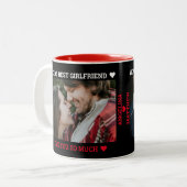 Valentine's Day Custom Foto Names Zweifarbige Tasse (Vorderseite Links)