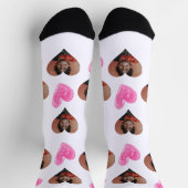 Valentine's Day Custom Heart Foto Gesicht Socken (Oben)