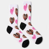 Valentine's Day Custom Heart Foto Gesicht Socken (Rechts)
