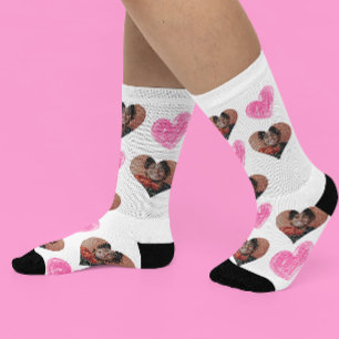 Valentine's Day Custom Heart Foto Gesicht Socken