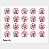 Valentine's Day Customize Text Französisch Bulldog Runder Aufkleber (Blatt)