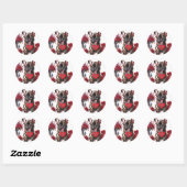 Valentine's Day Customize Text Französisch Bulldog Runder Aufkleber (Blatt)