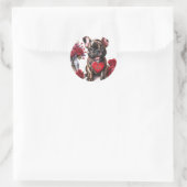 Valentine's Day Customize Text Französisch Bulldog Runder Aufkleber (Tasche)