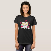 Valentines Day Cute Alpaca  Boyfriend Girlfriend T-Shirt (Vorne ganz)