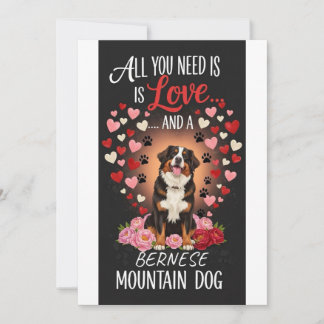 Valentine's Day cute bernese mountain dog Photo   Feiertagskarte