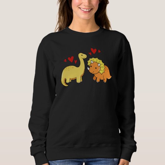 Valentines Day Cute Dinosaurs Boyfriend Girlfriend Sweatshirt (Vorderseite)