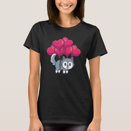 Valentines Day Cute Dogs Love Boyfriend Girlfriend T-Shirt (Vorderseite)