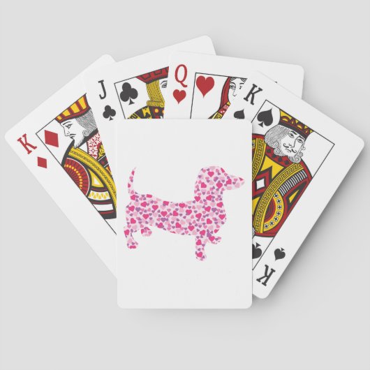 Valentine's Day Dachshund Spielkarten (Rückseite)