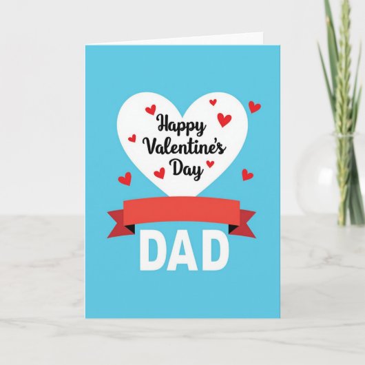 Valentines Day Dad Hearts Card Karte (Vorderseite)