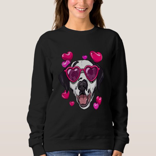 Valentines Day Dalmatian Heart Couples Love Day Do Sweatshirt (Vorderseite)