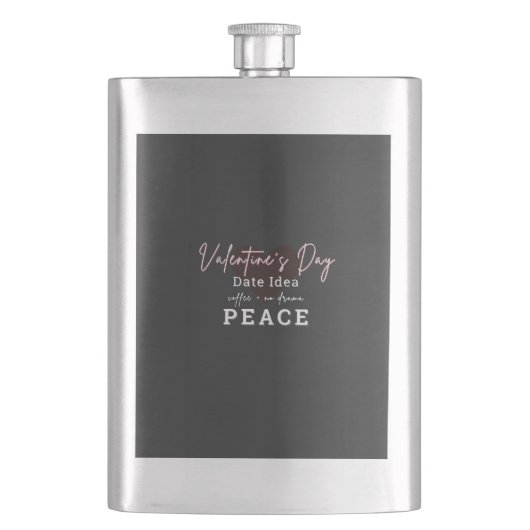 Valentines Day Date Idea, Coffe No Drama Peace Flachmann (Vorderseite)