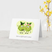 Valentines Day Digital Card With Funny Lime Karte (Gelbe Blume)